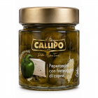 Ardei verzi peperoncini în ulei de măsline umpluți cu brânză de capră, 225g Callipo – Scufita-rosie.ro