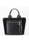 Geanta medie din piele naturala 1918 M9 - Negru - 22x25x12