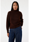 Pulover cu maneci cazute - Violet aubergine