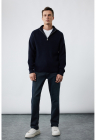 Blugi relaxed fit cu talie medie - Gri inchis