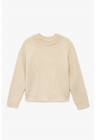 Pulover tricotat cu maneci raglan - Bej