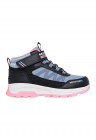 Ghete impermeabile cu velcro - Albastru pastel/Negru/Roz pal