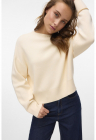 Pulover cu decolteu la baza gatului si model uni – Bej – FashionDays.ro