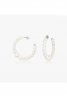 Cercei din argint Pearl Hoops - Perle de Cultura