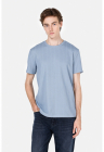 Tricou striat cu decolteu la baza gatului – Albastru pastel – FashionDays.ro