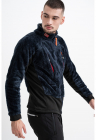 Bluza de trening pufoasa cu fermoar si buzunare Uliste - Bleumarin