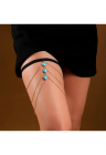 Lant de picior - auriu - cu inimi turquoise - Lyn C23 -