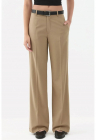 Pantaloni dama - drepti - talie normala - textil - bej