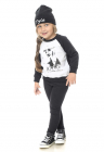 Bluza de trening de bumbac cu imprimeu – Negru/Verde pal/Alb optic – FashionDays.ro