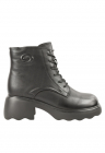 Ghete casual - dama -  5008 negru - piele naturala - cu toc - Negru