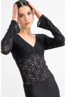 Bluza slim fit cu decolteu in V – Negru – FashionDays.ro