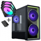 Carcasa LANCOOL 217 INF Bundle + 3x UNI FAN SL-INF 120 Reverse Blade Negru – ITGalaxy.ro