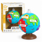 Glob educativ interactiv Lucky Baby, cu puzzle continente si animalute, multicolor, 21 cm, 18 luni+ – Hiris.ro