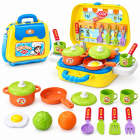 Set Bucatarie Portabila 2 in 1, gentuta cu 15 accesorii pentru gatit, multicolor, 3+ ani – Hiris.ro