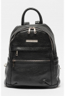Rucsac de piele cu buzunare multiple - Negru