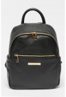 Rucsac de piele cu logo - Negru
