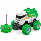 Masina de salubritate cu telecomanda R/C, 27 MHz, 4 directii, lumini si sunete, roti mari, Verde-alb – Hiris.ro