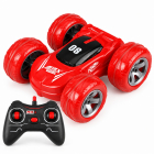 Masina de cascadorii cu telecomanda R/C 2.4 GHz, rotire 360°, doua fete, lumini si sunete, Rosu – Hiris.ro