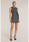 Rochie din amestec de lana cu croiala petrecuta – Gri inchis – FashionDays.ro