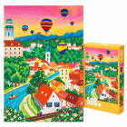 Puzzle Oras cu baloane cu aer cald, 500 piese, peisaj colorat, multicolor – Hiris.ro