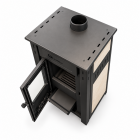 Pachet Termosemineu pe lemne brichete si carbune Fornello Roma E Ivory 22 kW 49x45x103 cm boiler termoelectric 100l vas expansiune pompa circulatie kit evacuare si kit montaj – Fornello.ro