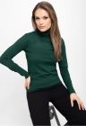 Pulover cu guler inalt S-Juli - dama - usor - verde melange - Verde melange