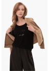 Tricou oversize T-Icon pentru femei - negru cu imprimeu