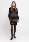 Rochie cu dungi  G-Senti – tricot – negru – maneca lunga – Negru – FashionDays.ro