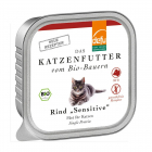 Hrana umeda pentru pisici cu vita „Sensitiv” bio – pate fin fara cereale, 100g, Defu – Scufita-rosie.ro