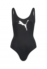 Costum de baie intreg cu decolteu in U pe partea din spate - Alb/Negru