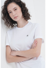Tricou din bumbac cu logo brodat - Alb
