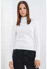 Bluza slim fit din amestec de bumbac - Alb