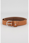 Curea subtire de piele cu logo – Maro scortisoara – FashionDays.ro