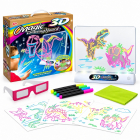 Tablita de desen 3D pentru copii cu dinozauri, ochelari 3D, markere fluorescente si efect luminos, 4 ani+ – Hiris.ro