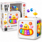 Cub de activitati pentru copii Duck, cu lumini si muzica, pian, roti si jocuri interactive, 18 luni+ – Hiris.ro