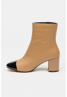 Ghete cu varf contrastant - Negru/Maro camel