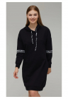 Rochie tip Hanorac - Bumbacel - Negru