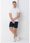 Tricou polo uni - Rosu/Alb murdar/Bleumarin