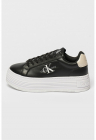 Pantofi sport de piele cu platforma - Negru/Bej deschis
