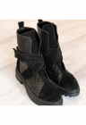 Bocanci piele naturala - Bristol - Croco Black - Negru