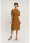 Rochie-camasa scurta uni - Caramel