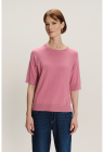 Pulover tricotat fin cu maneci raglan - Roz