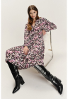 Rochie lunga dreapta cu decolteu in V - Multicolor
