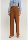 Pantaloni din amestec de modal cu croiala ampla si buzunare - Maro scortisoara
