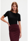 Tricou cu decolteu rotund - Negru