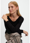 Bluza cu decolteu drapat - Negru
