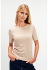 Tricou cu decolteu rotund – Bej deschis – FashionDays.ro