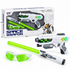 Set de joaca Space Weapon cu pistol, sabie telescopica luminoasa si ochelari, efecte de lumina si sunet, 3 ani+. – Hiris.ro