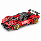 Set de constructie Supercar rosu, 482 piese, mecanism pull-back, scara 1:18, 6 ani+ – Hiris.ro