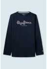 Bluza de bumbac cu logo - Alb/Bleumarin